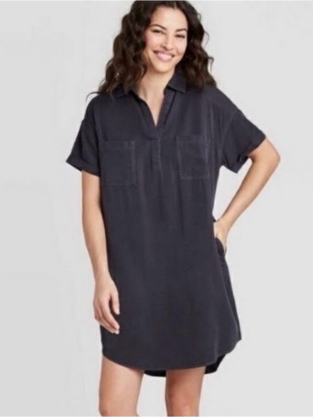 Short Sleeve Shirt Dress summer office wear business casual teacher utility